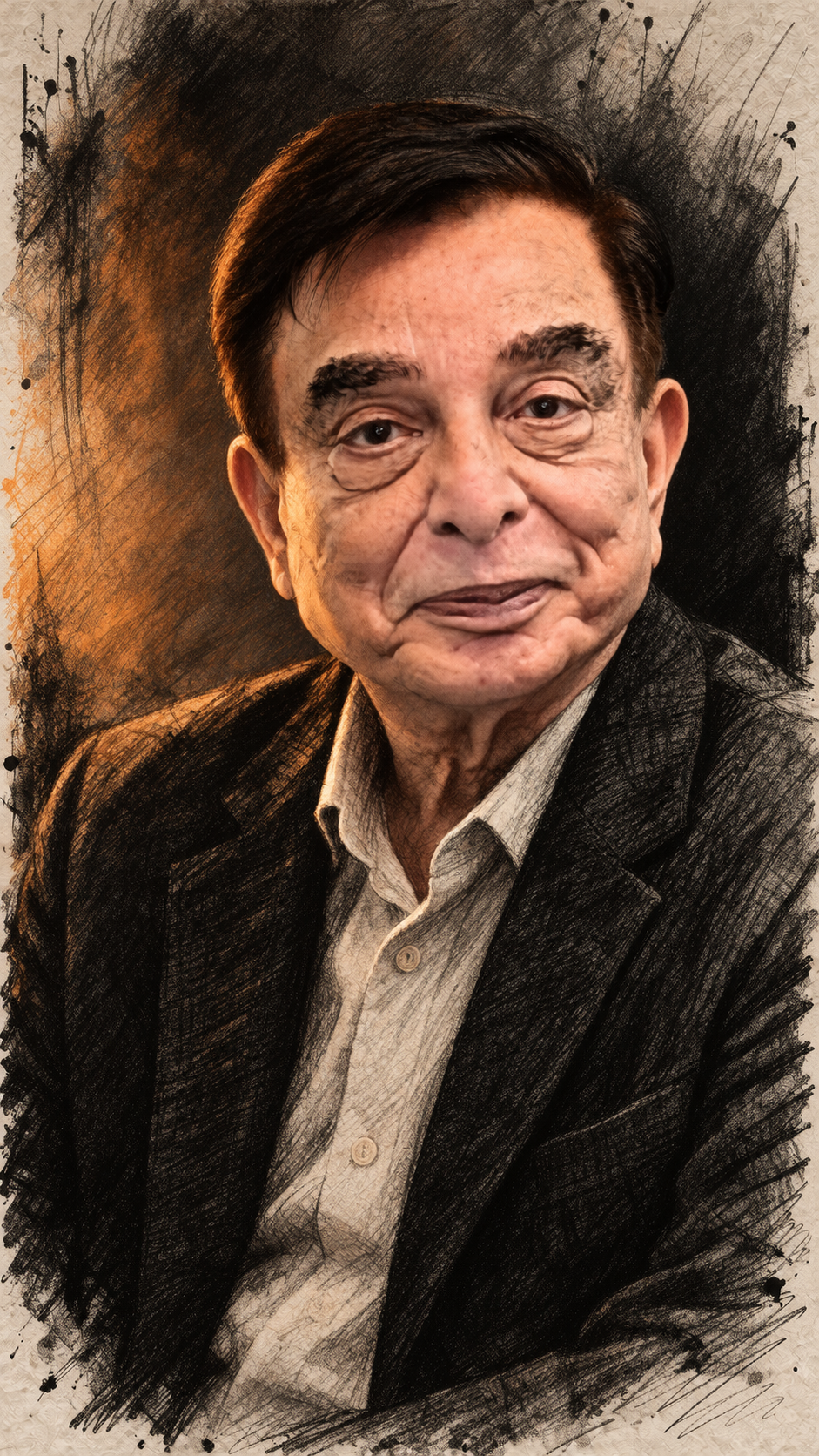 Portrait sketch of Zahid Perwaiz